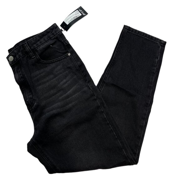 Nasty Gal Jeans NWT size 40 (US 8) Are You Gonna Say High-Waist Cropped black - Picture 1 of 12